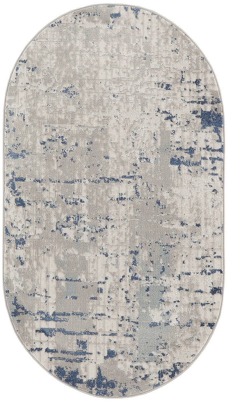 3′ X 5′ Gray and Ivory Abstract Area Rug