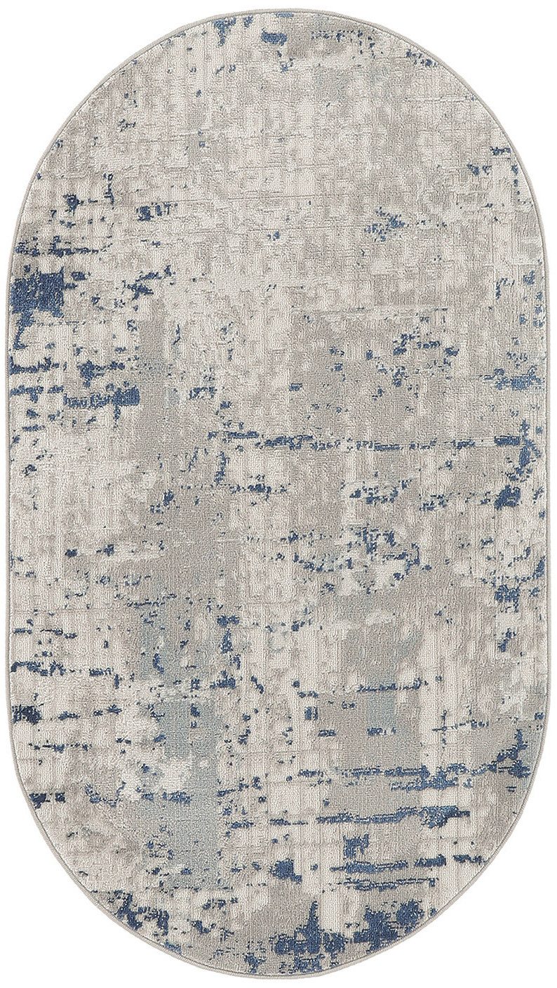3′ X 5′ Gray and Ivory Abstract Area Rug