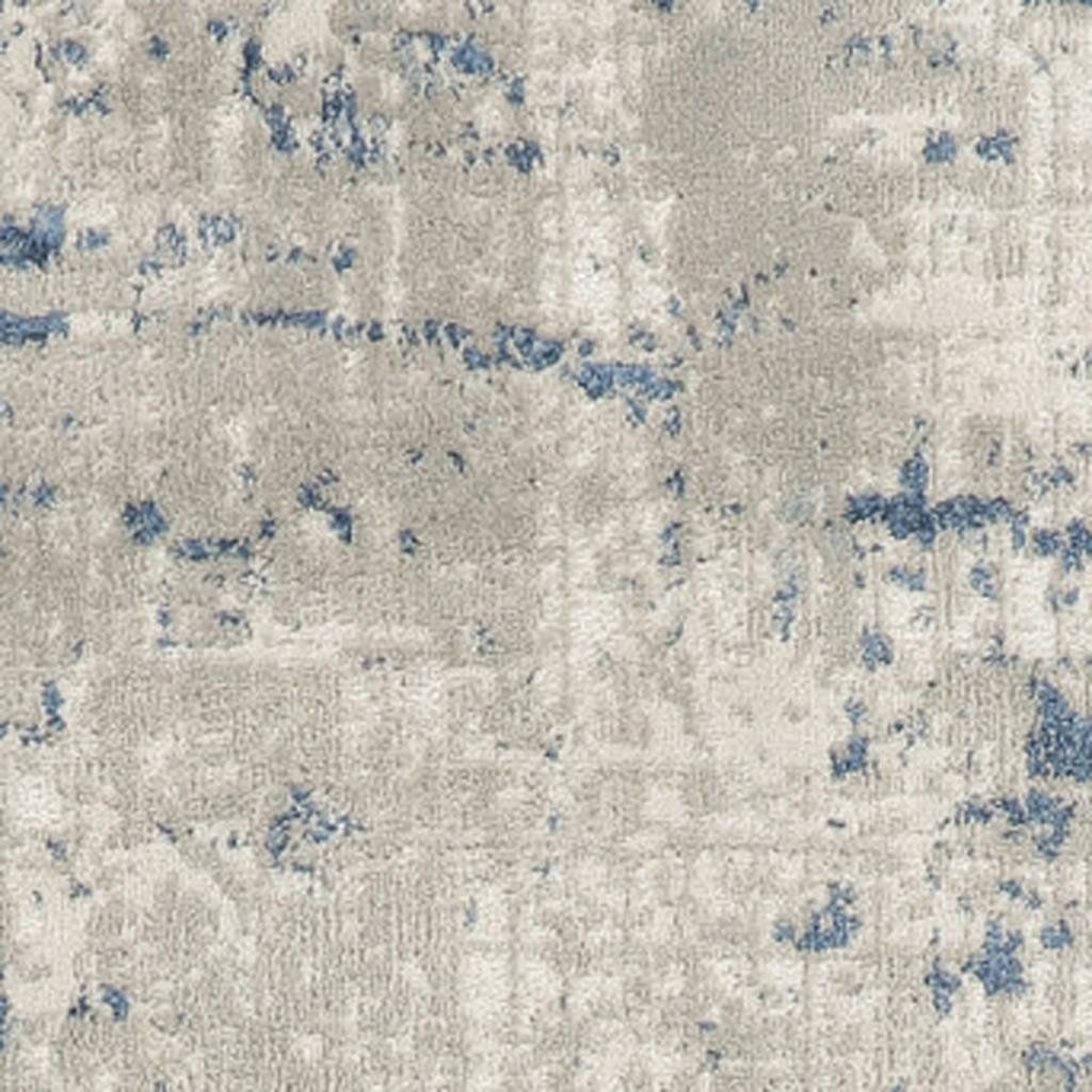 16′ Gray and Ivory Abstract Runner Rug