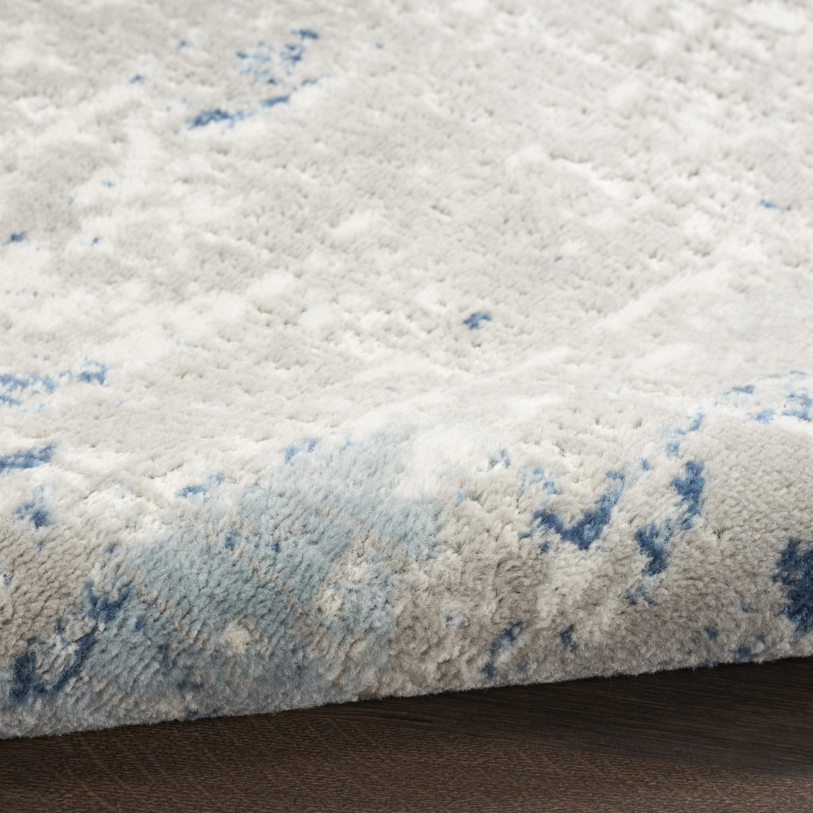 16′ Gray and Ivory Abstract Runner Rug