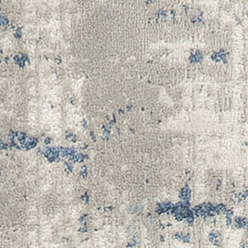20′ Gray and Ivory Abstract Runner Rug