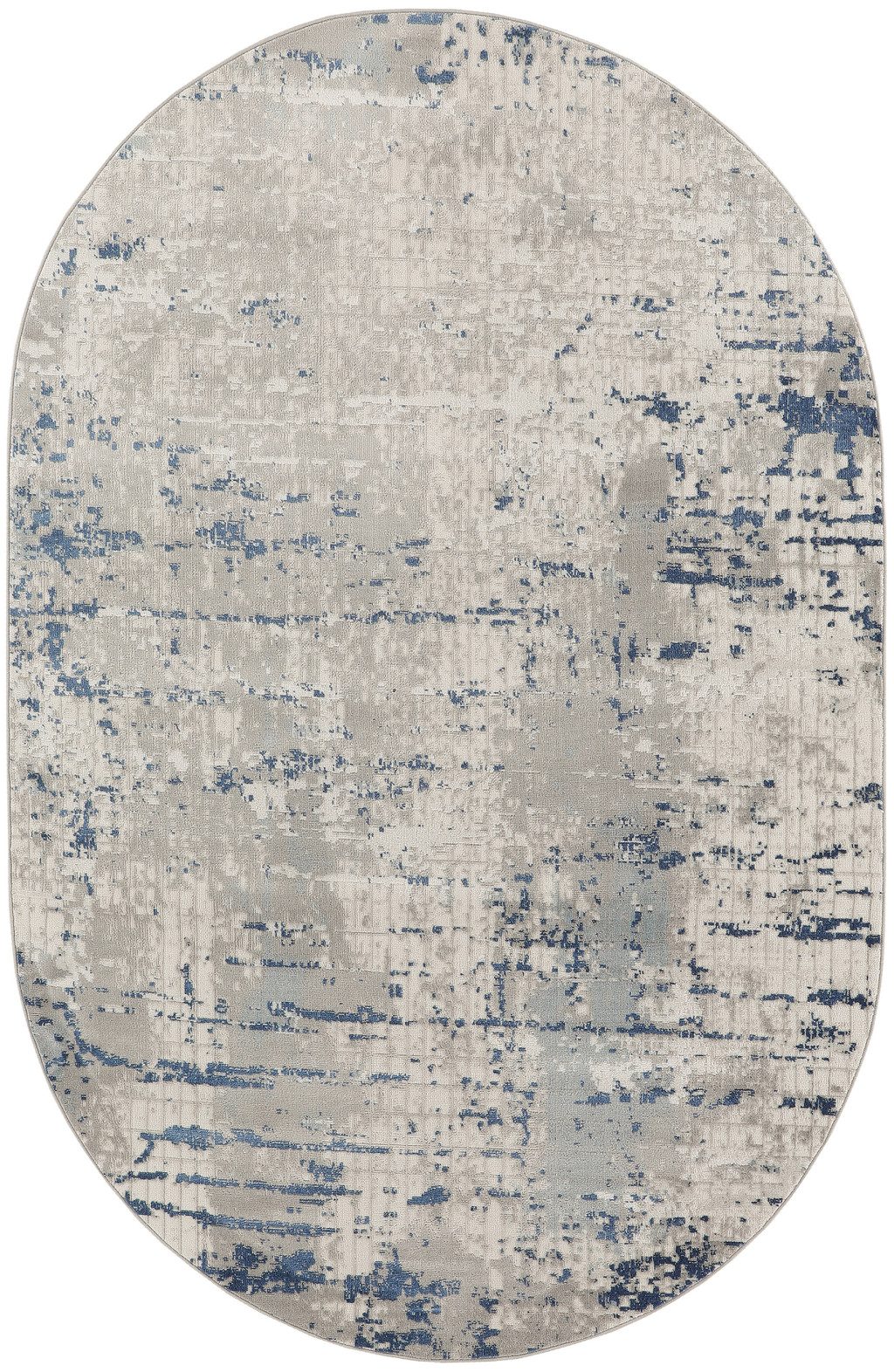 5′ X 8′ Gray and Ivory Abstract Area Rug II