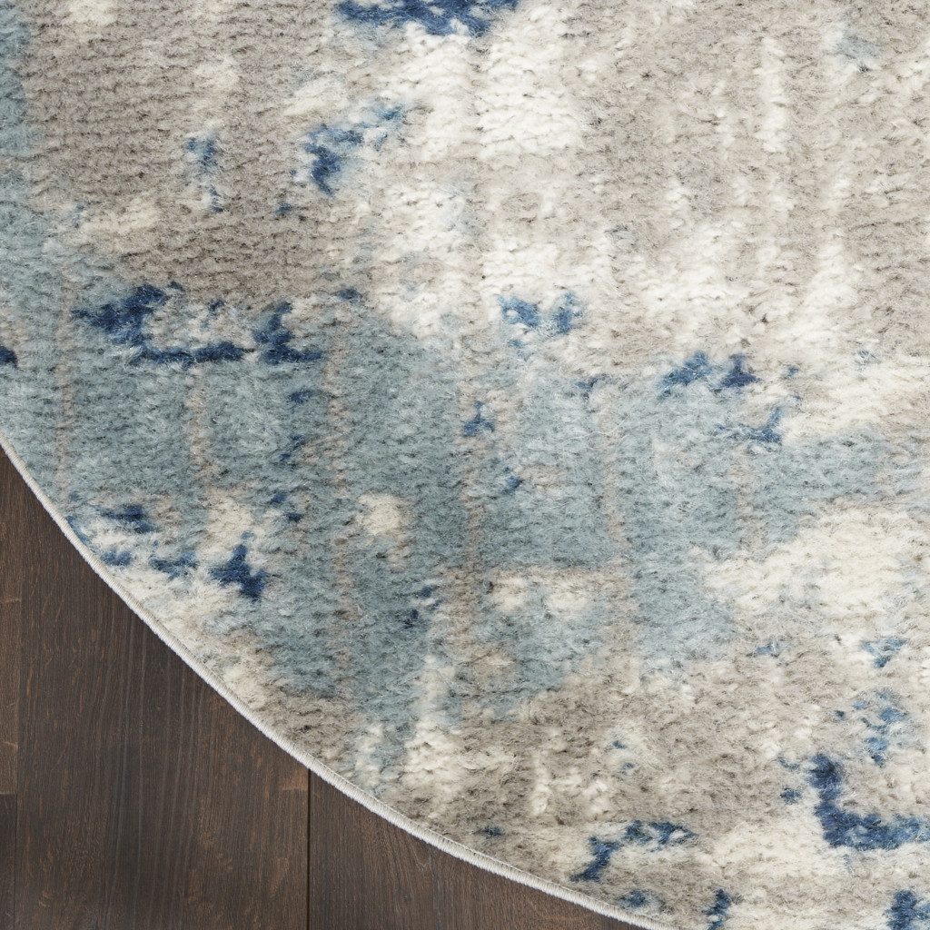 5′ X 8′ Gray and Ivory Abstract Area Rug II