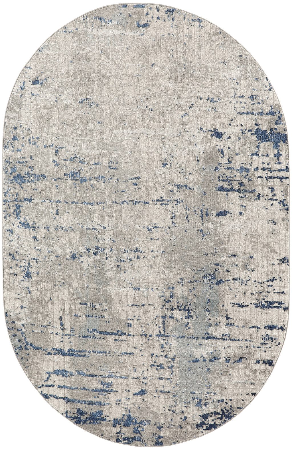 6′ X 9′ Gray and Ivory Abstract Area Rug