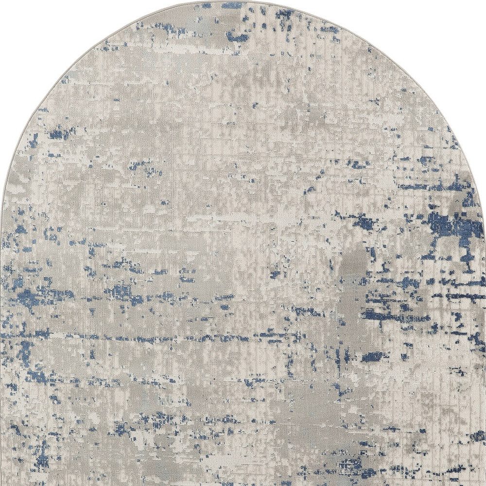 6′ X 9′ Gray and Ivory Abstract Area Rug