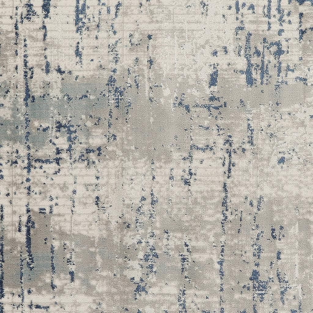 4′ Square Gray and Ivory Abstract Area Rug