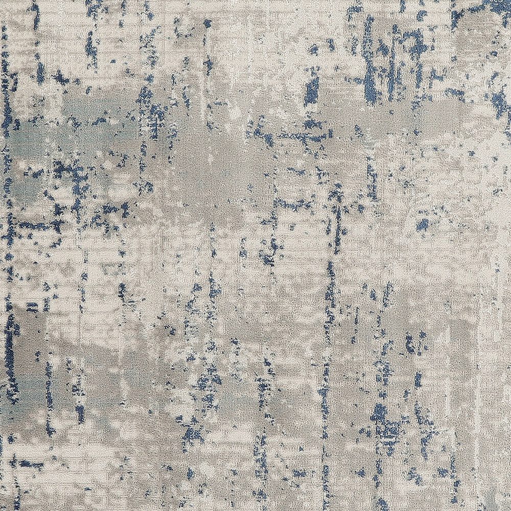 4′ Square Gray and Ivory Abstract Area Rug
