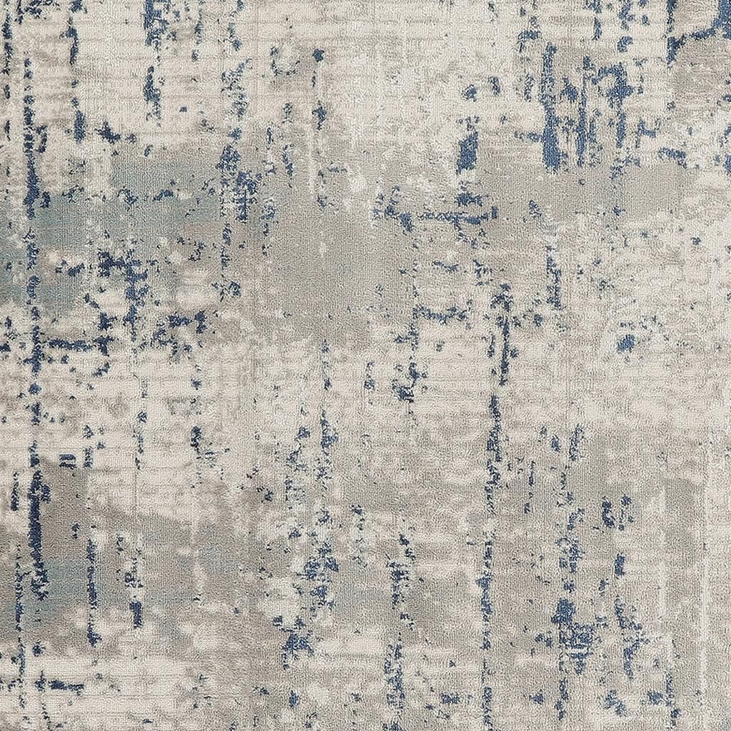 5′ Square Gray and Ivory Abstract Power Loom Area Rug