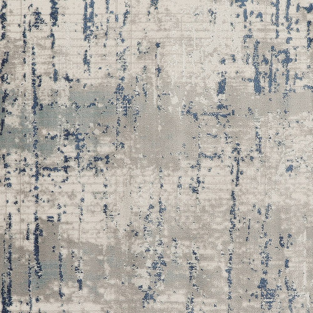5′ Square Gray and Ivory Abstract Power Loom Area Rug