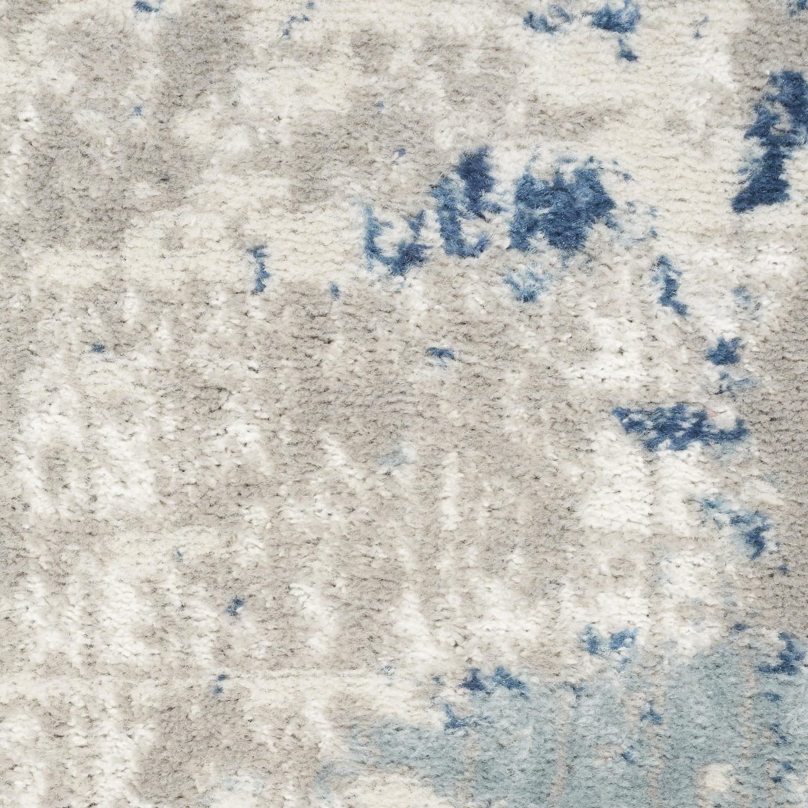 8′ Square Gray and Ivory Abstract Power Loom Area Rug