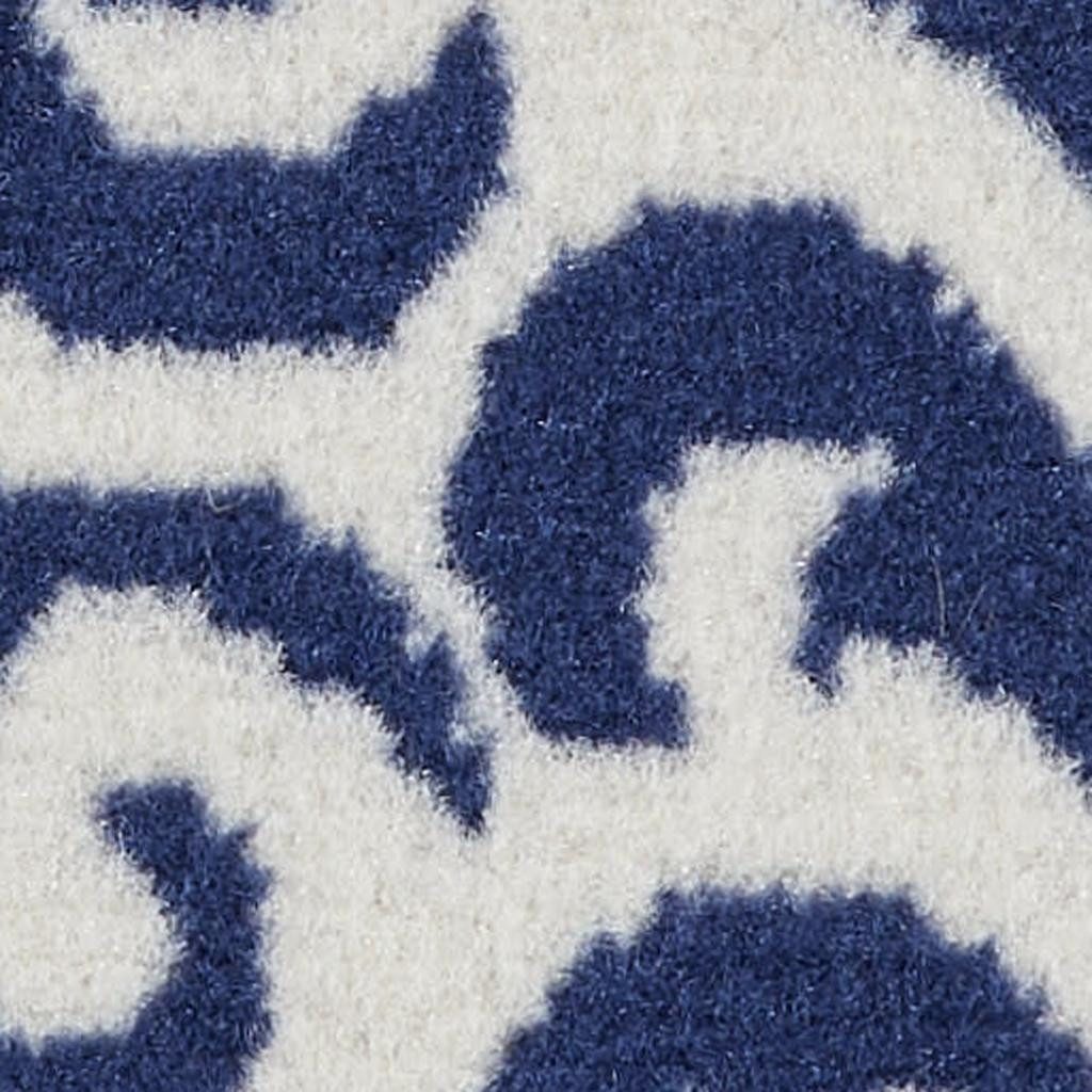 7′ X 10′ Blue and White Damask Area Rug