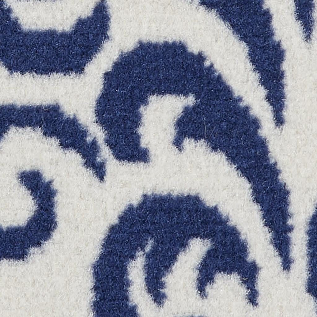 7′ X 10′ Blue and White Damask Area Rug