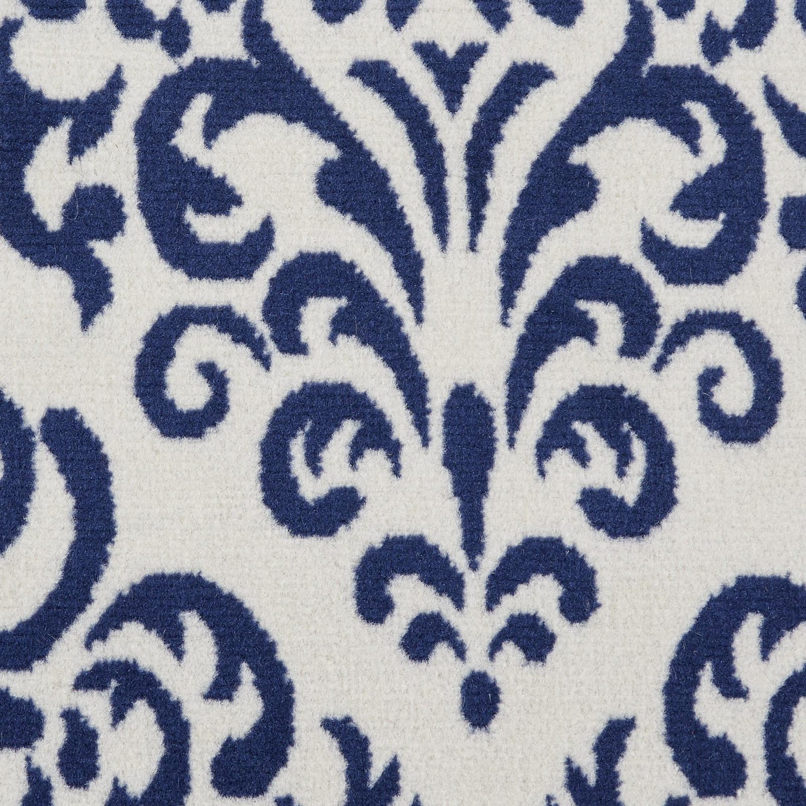 7′ X 10′ Blue and White Damask Area Rug