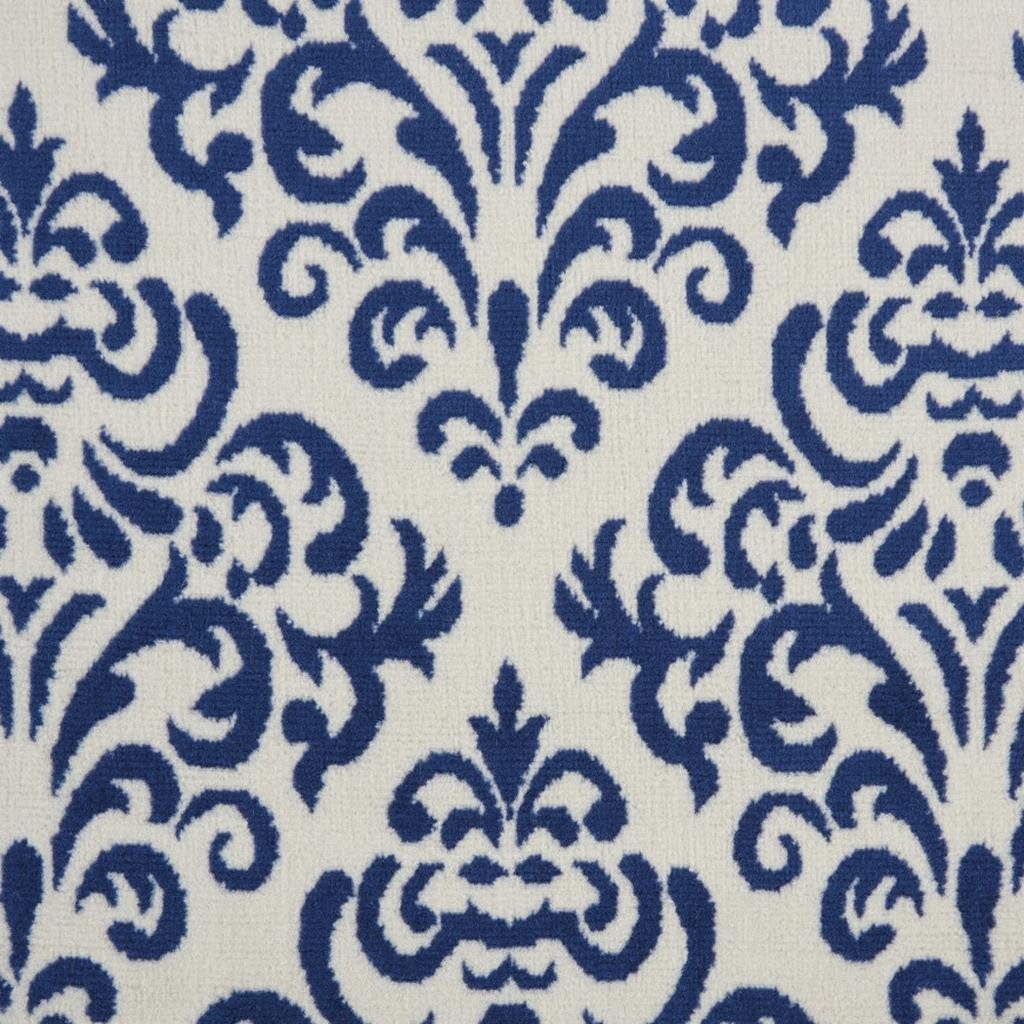 5′ X 7′ Blue And White Damask Area Rug