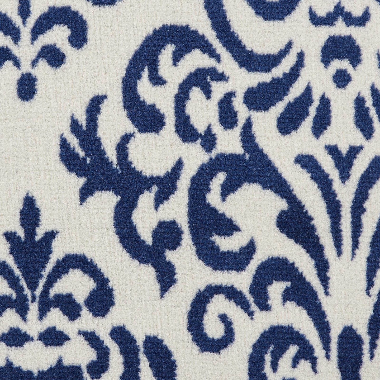 5′ X 7′ Blue And White Damask Area Rug