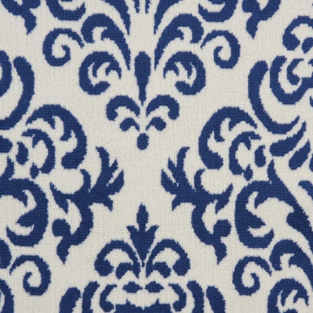 5′ X 7′ Blue And White Damask Area Rug
