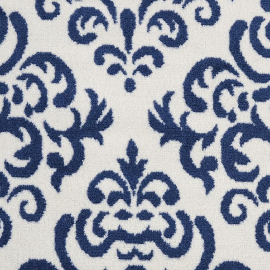 6′ X 9′ Blue and White Damask Area Rug