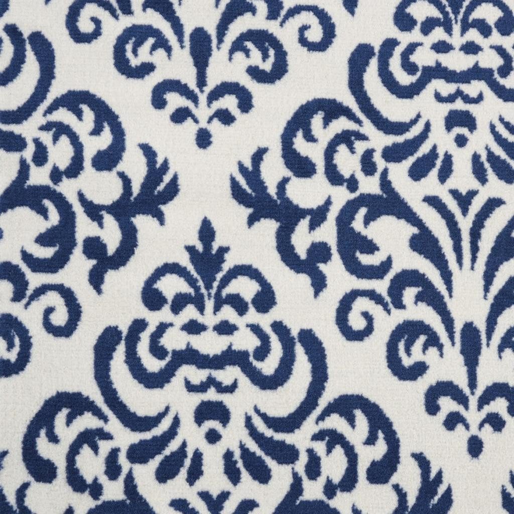 6′ X 9′ Blue and White Damask Area Rug