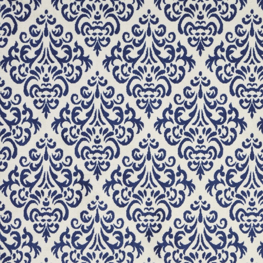 6′ X 9′ Blue and White Damask Area Rug