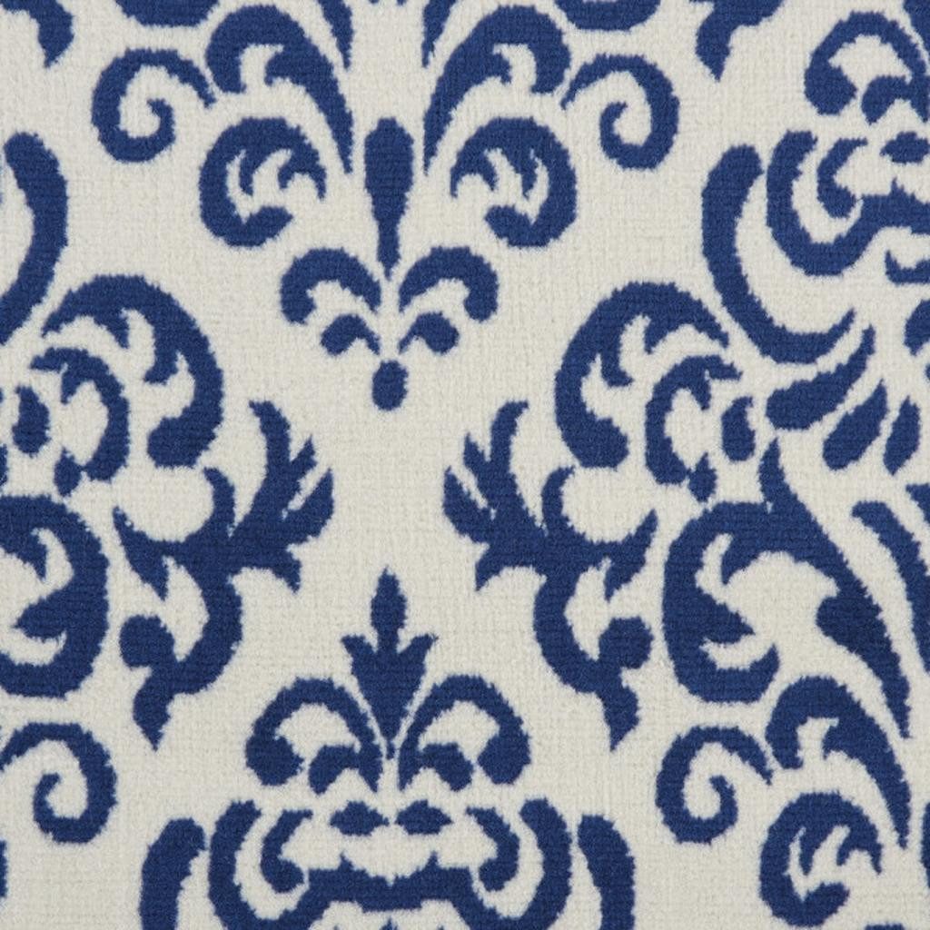 8′ X 10′ Blue and White Damask Area Rug