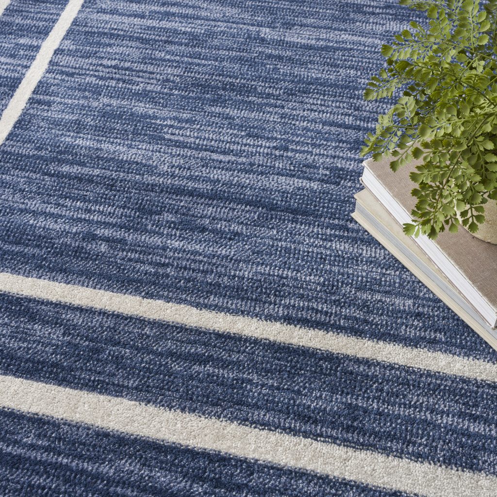 10′ X 14′ Navy and Ivory Indoor Outdoor Area Rug