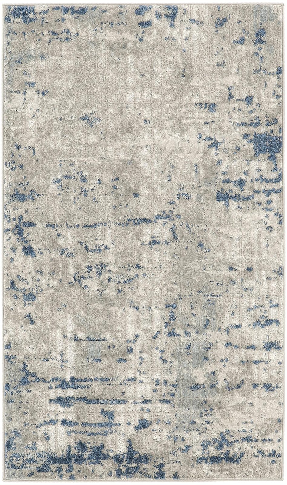 2′ X 4′ Gray and Ivory Abstract Area Rug