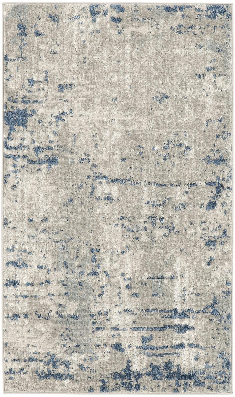 2′ X 4′ Gray and Ivory Abstract Area Rug