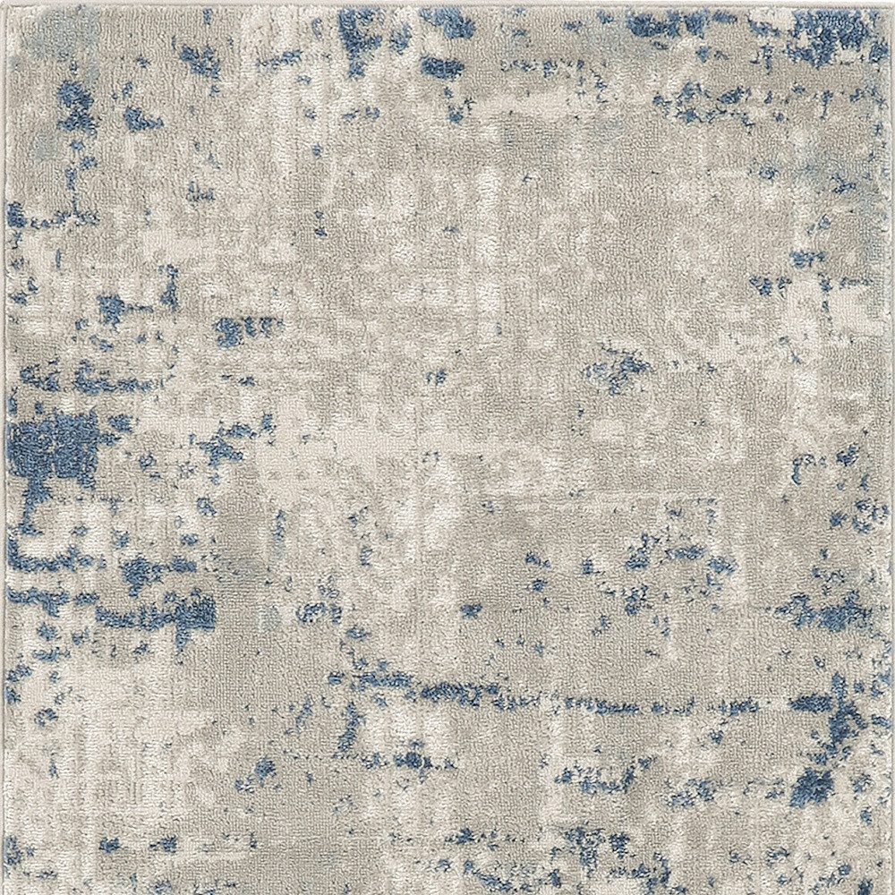 2′ X 4′ Gray and Ivory Abstract Area Rug