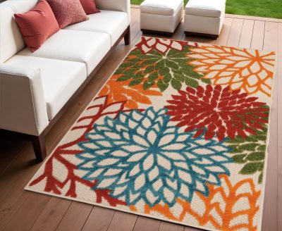 4′ X 6′ Floral Indoor Outdoor Area Rug