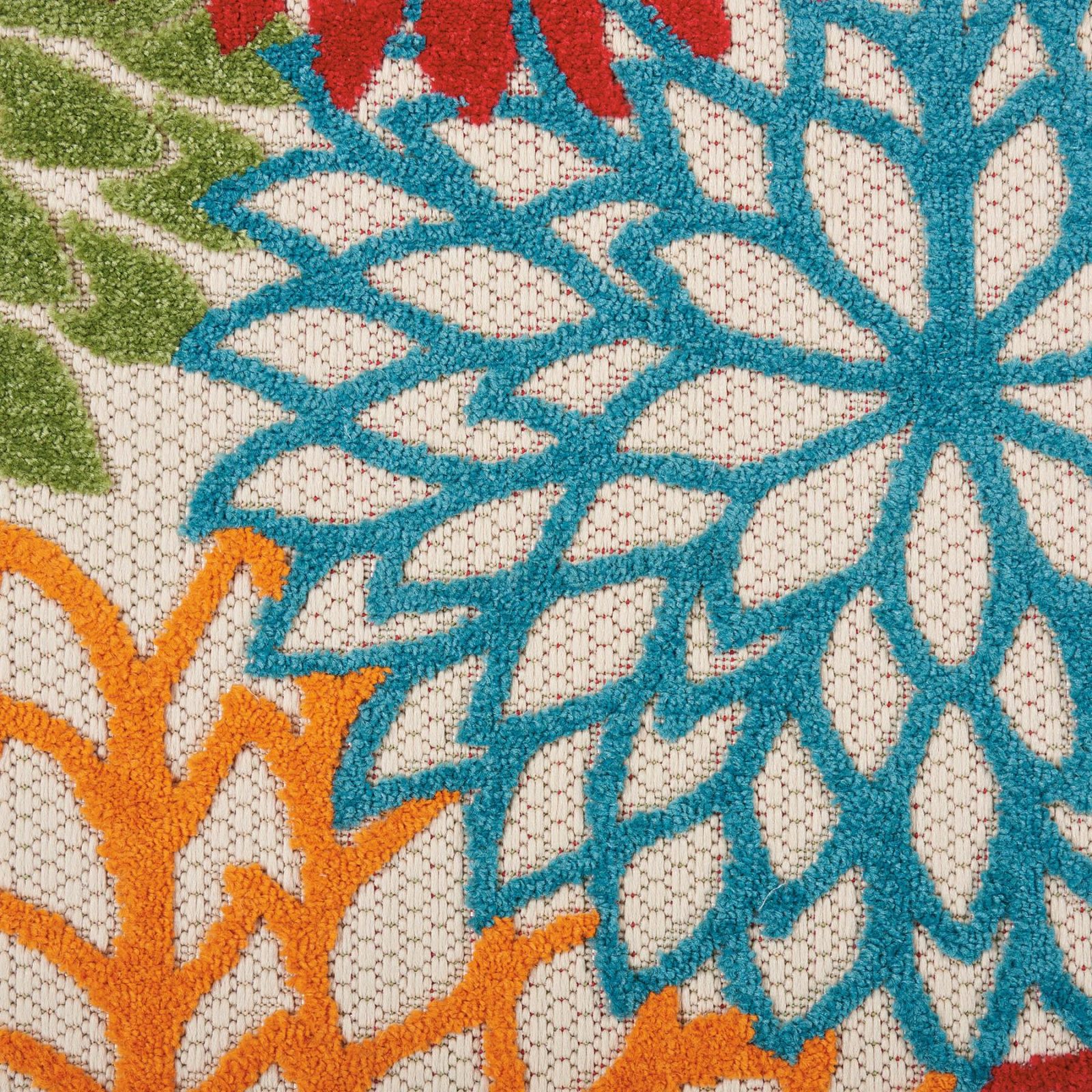 6′ Orange Red Green And Blue Floral Indoor Outdoor Runner