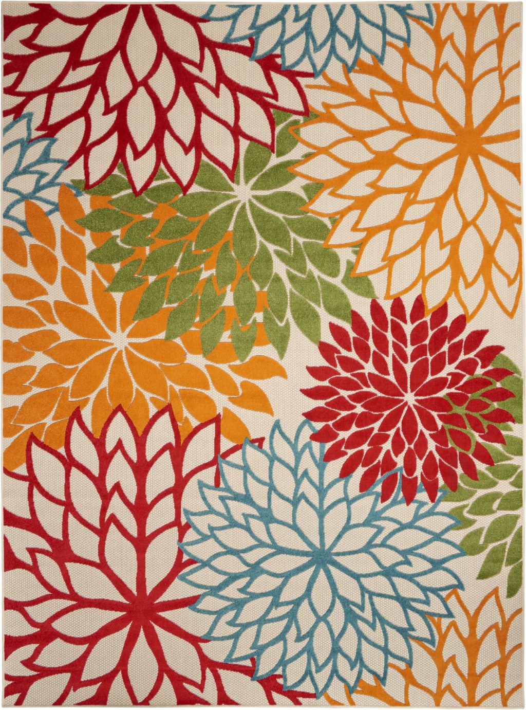 8′ X 11′ Floral Indoor Outdoor Area Rug