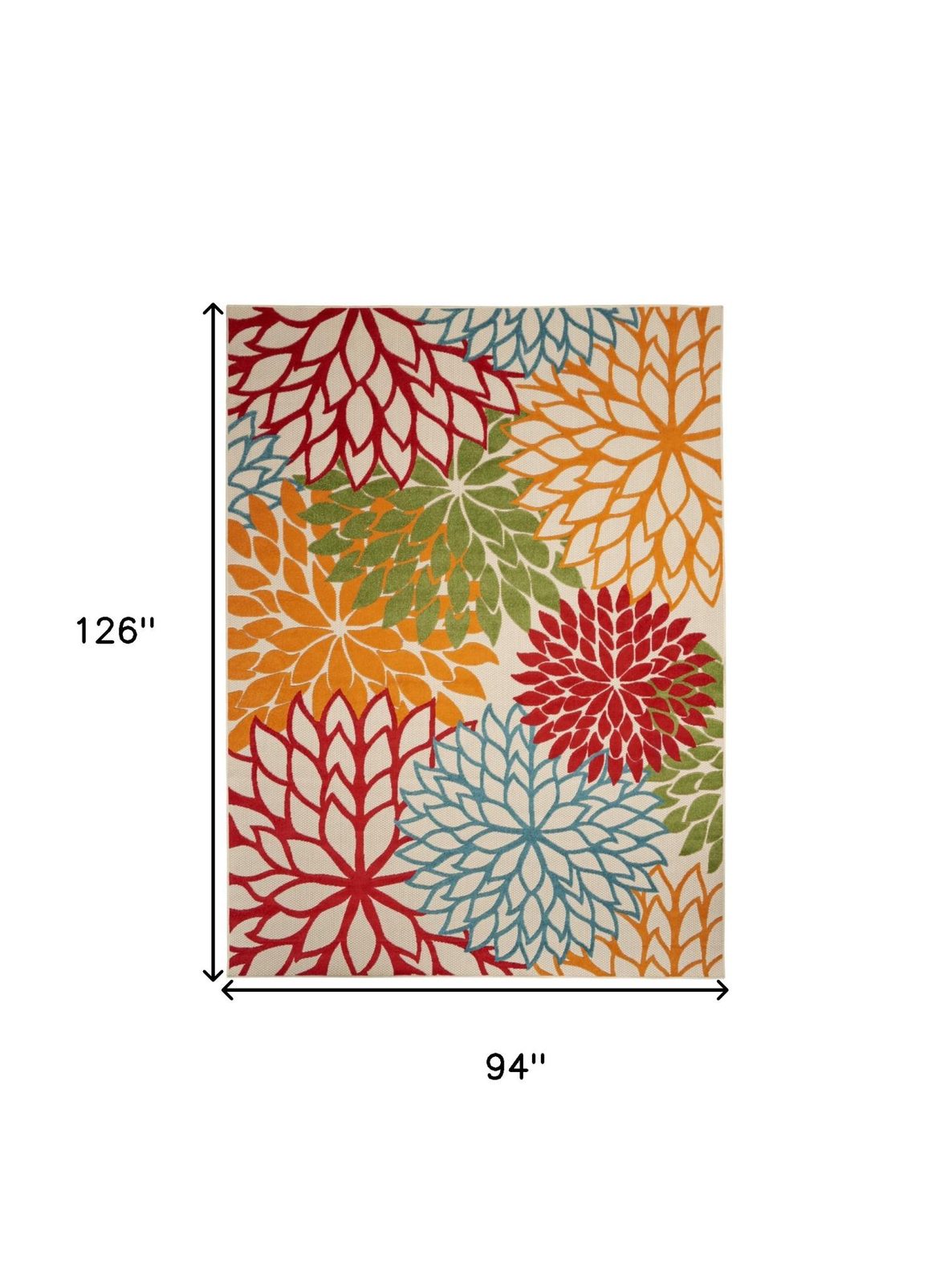 8′ X 11′ Floral Indoor Outdoor Area Rug
