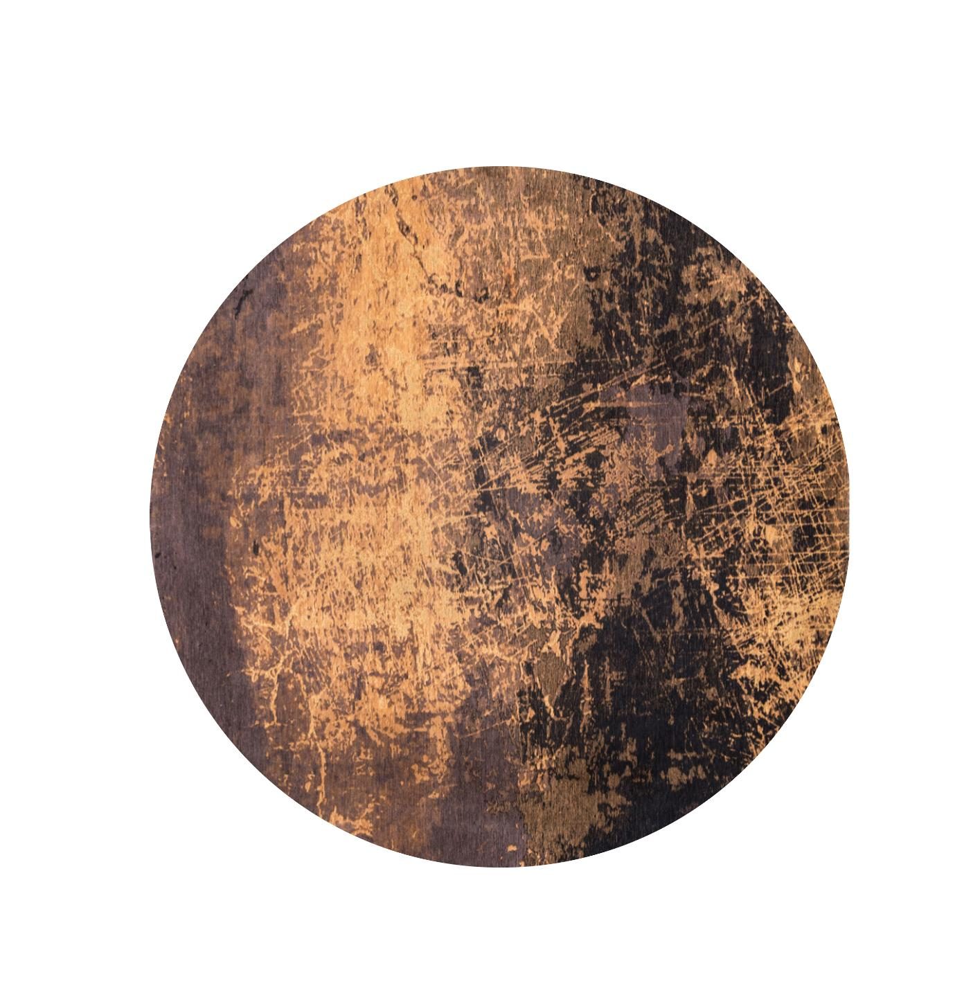 Yellow and Brown Abstract Non-Slip PET Area Rug