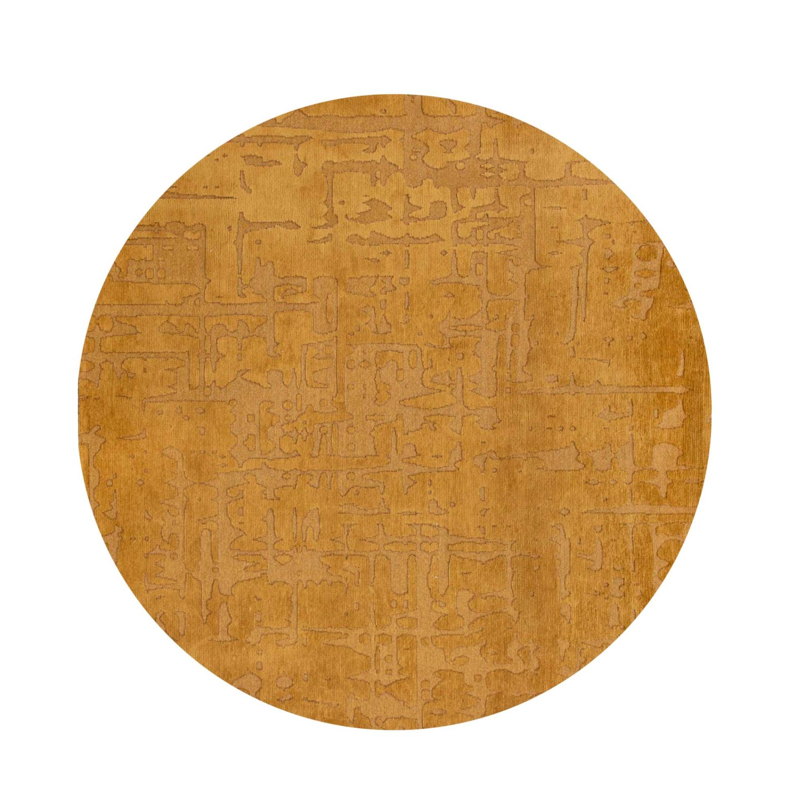 Yellow Abstract Non-Skid PET Area Rug