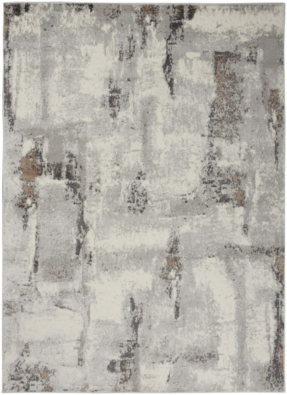 5′ X 7′ Ivory Gray Brown Abstract Area Rug