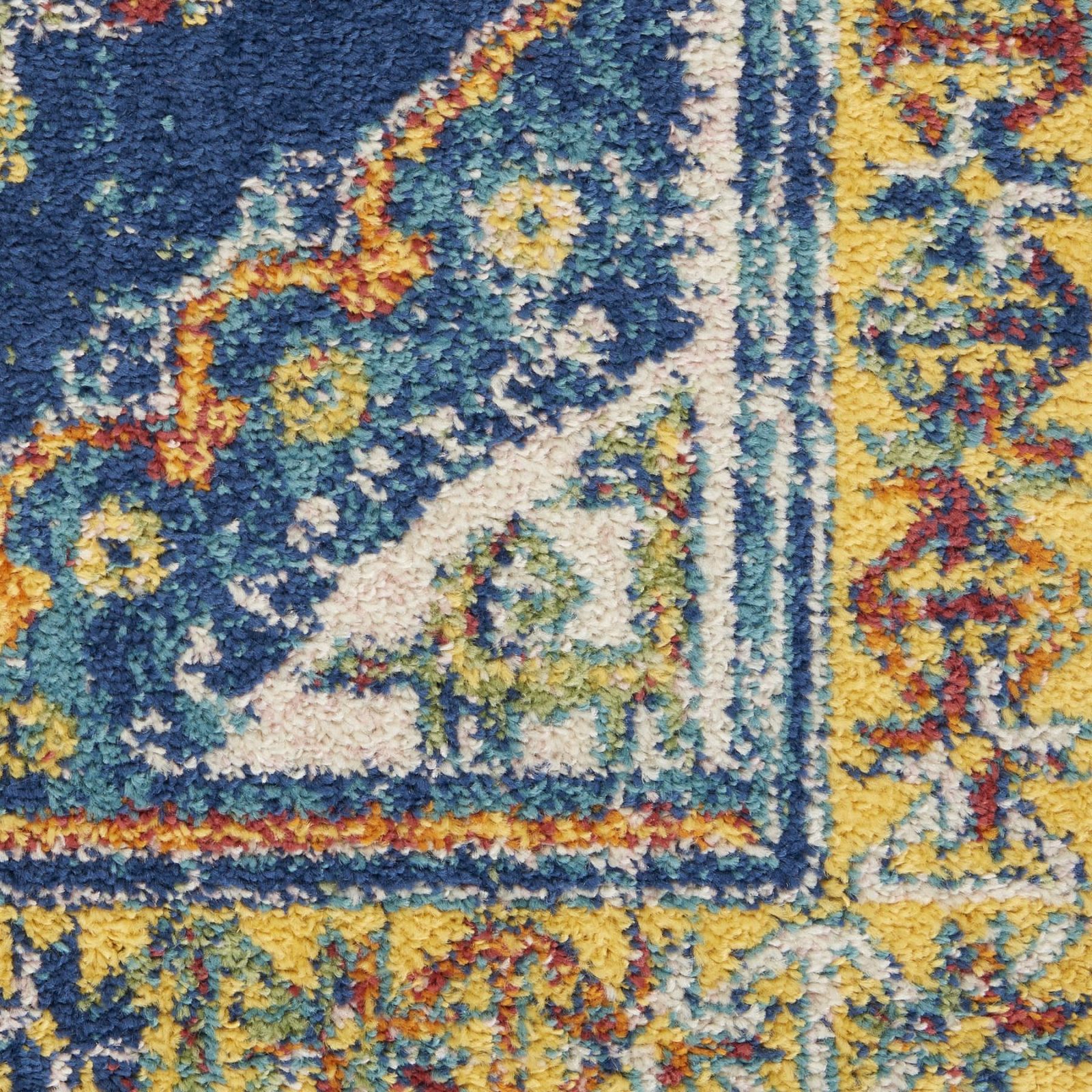 5′ X 7′ Blue and Yellow Geometric Area Rug