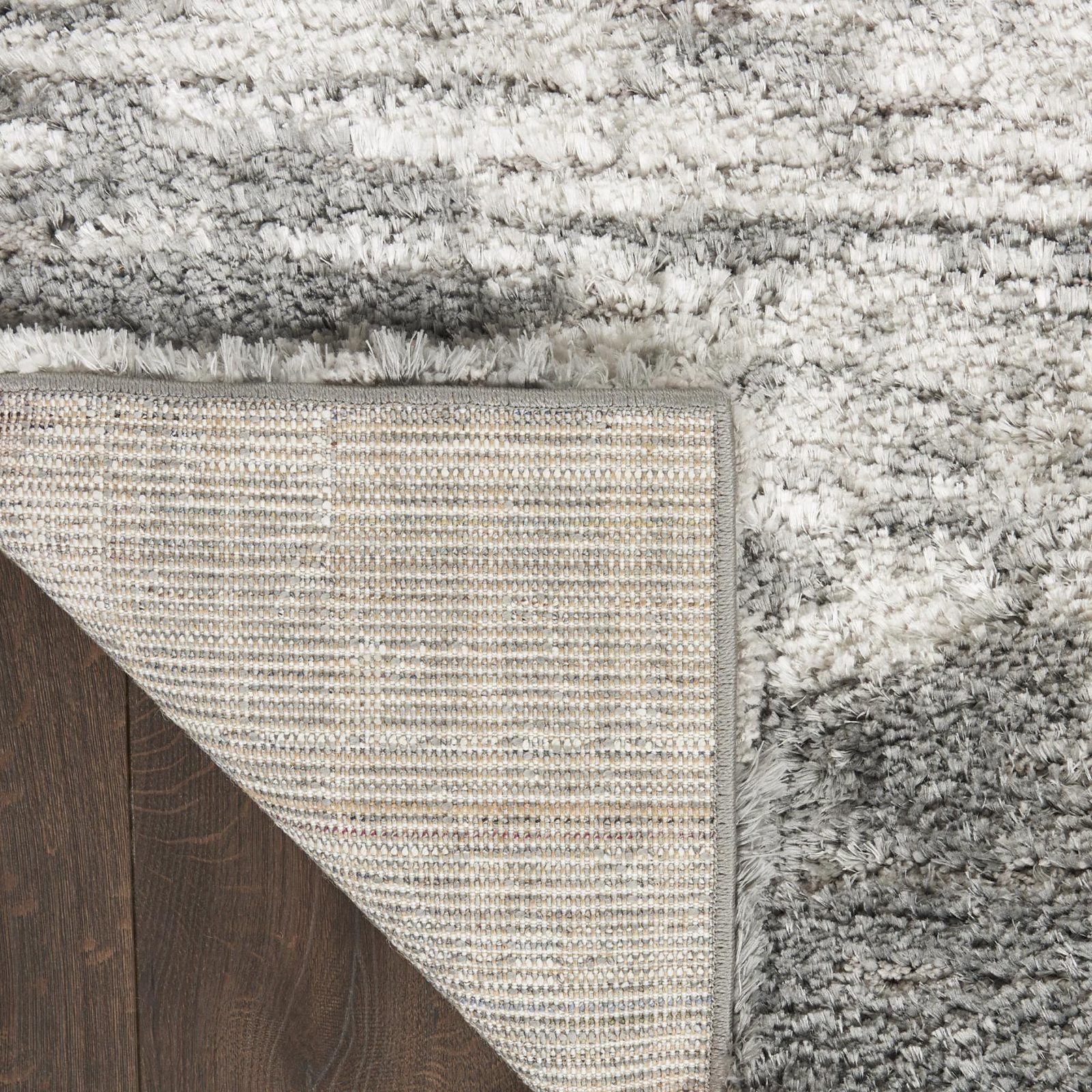 4′ X 6′ Charcoal Ivory Abstract Shag Area Rug III