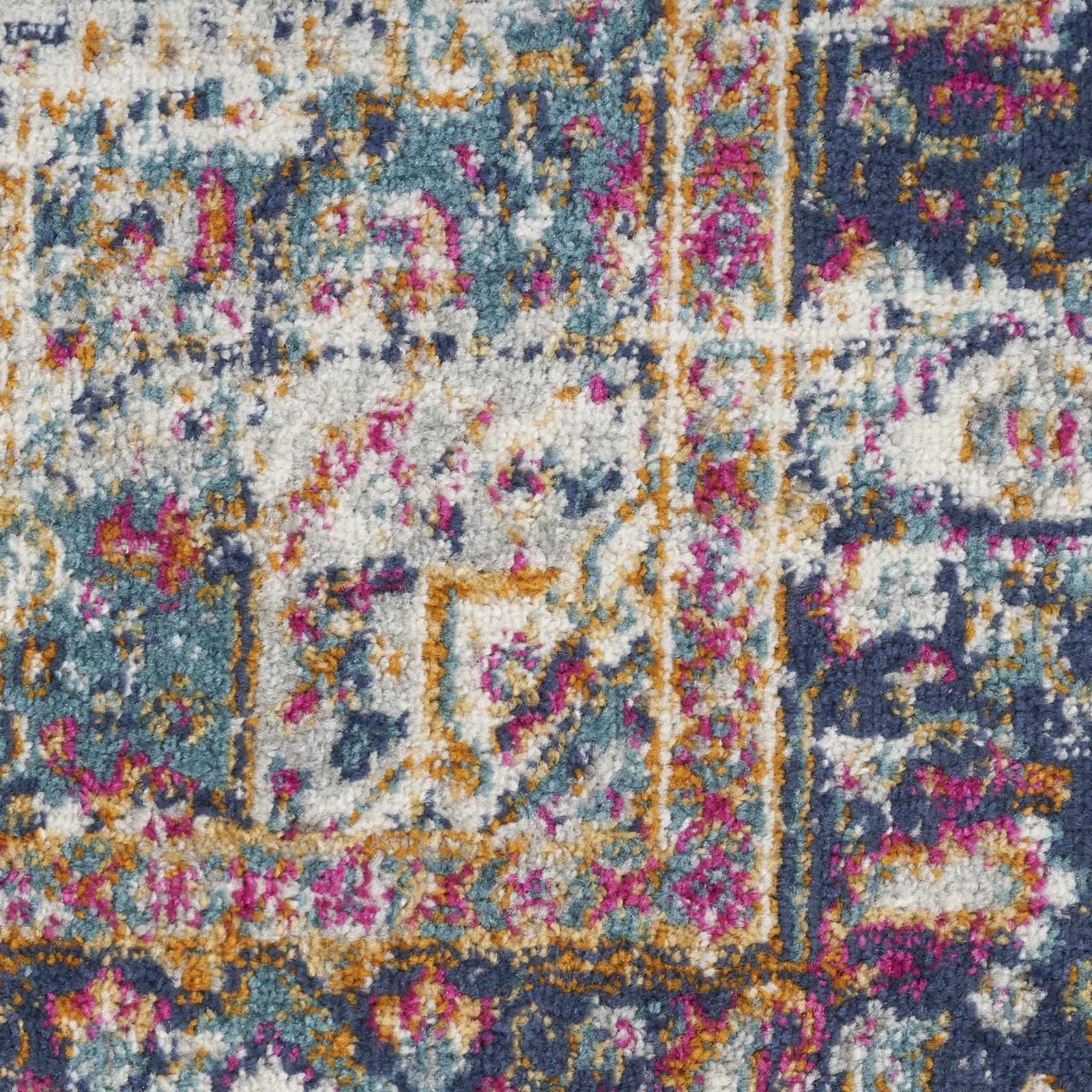 4′ X 6′ Charcoal and Ivory Abstract Shag Area Rug