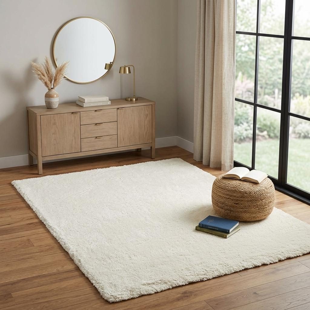 4′ X 6′ Ivory Shag Area Rug