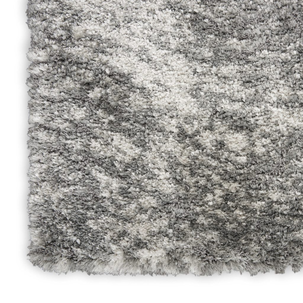 5′ X 7′ Charcoal Ivory Abstract Shag Area Rug II