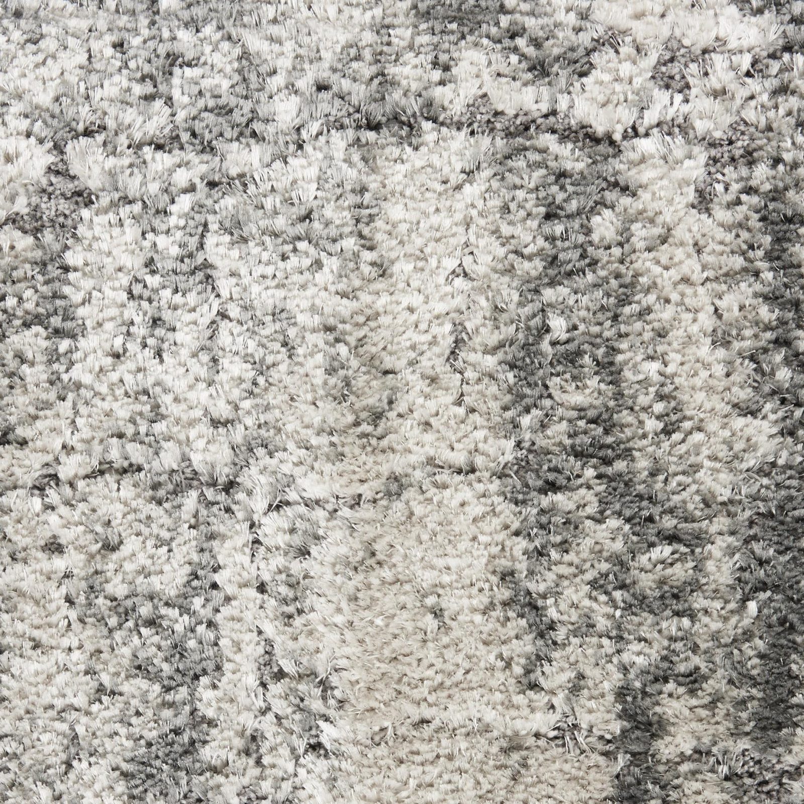 5′ X 7′ Charcoal and Ivory Abstract Shag Area Rug