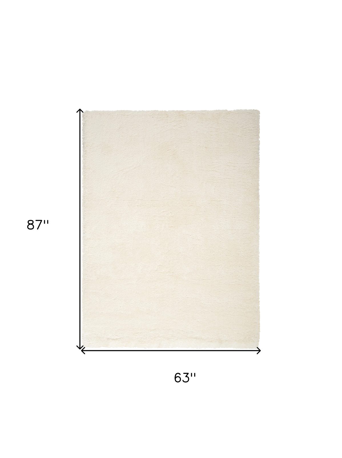 5′ X 7′ Cream Shag Area Rug