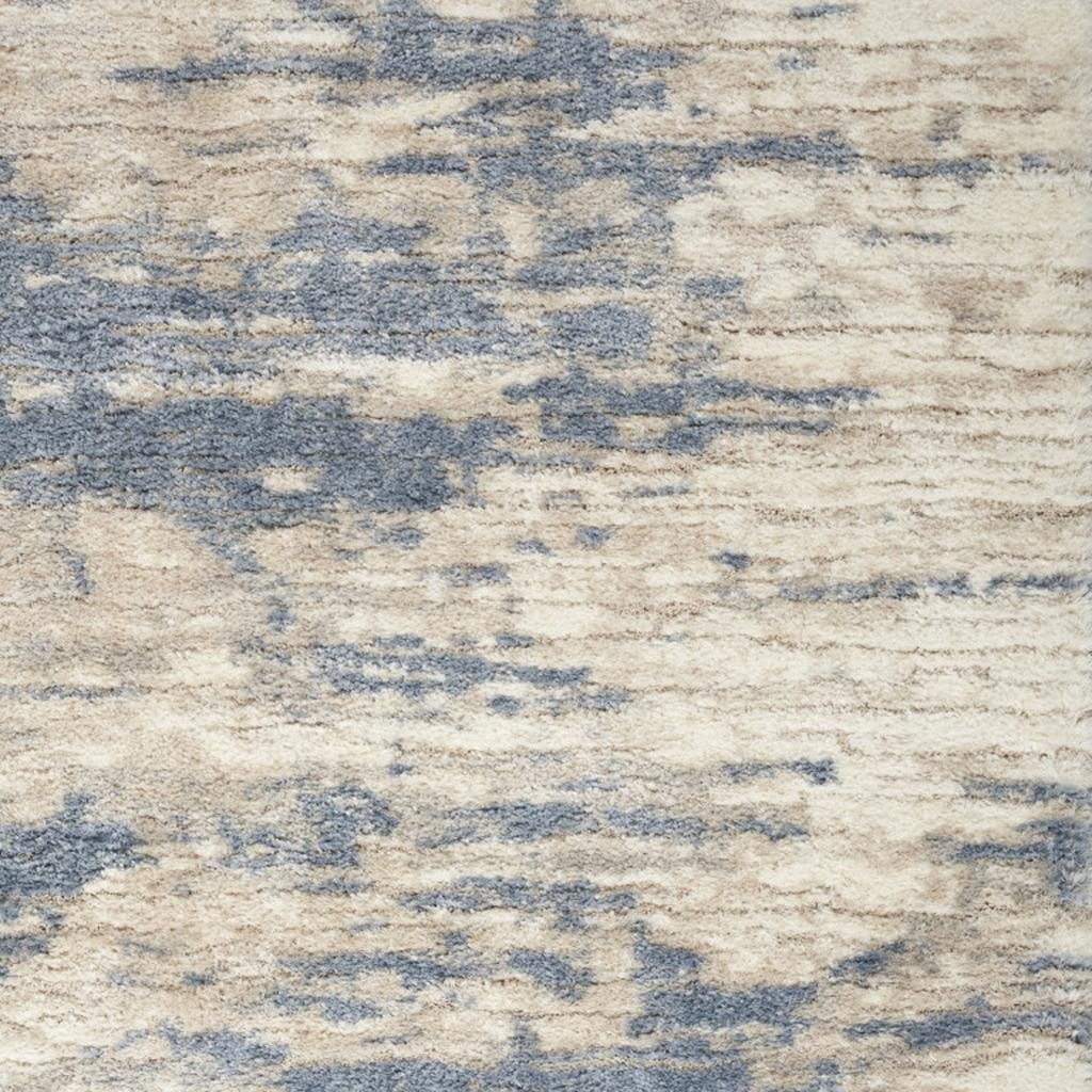 5′ X 7′ Light Blue Gray Abstract Shag Area Rug