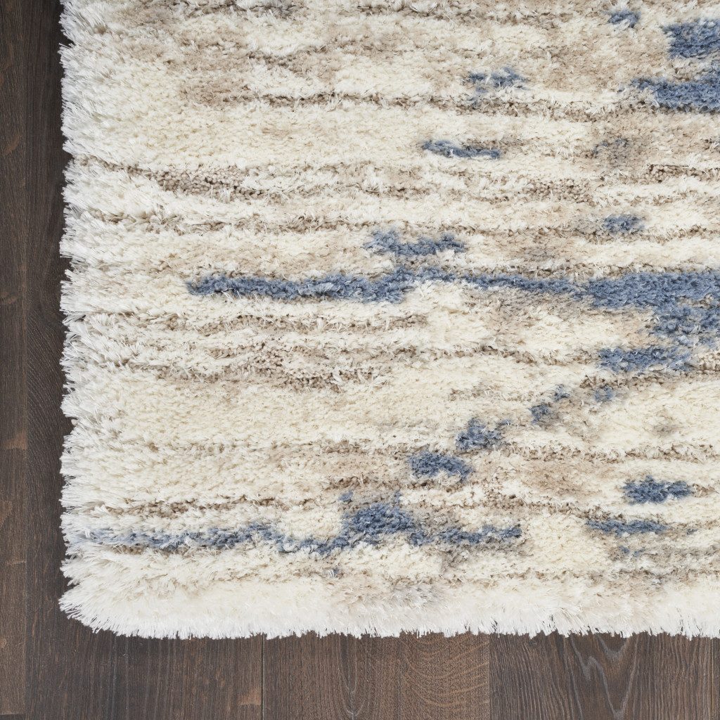 5′ X 7′ Light Blue Gray Abstract Shag Area Rug