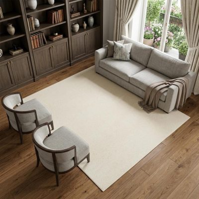 7′ X 9′ Ivory Shag Area Rug