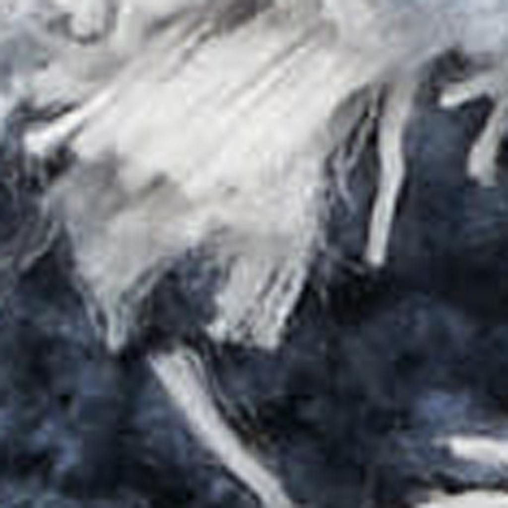 7′ X 9′ Navy Blue Beige Abstract Shag Area Rug
