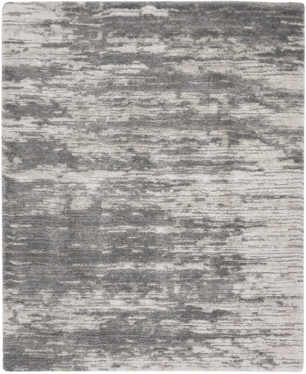 8′ X 10′ Charcoal Ivory Abstract Shag Area Rug II