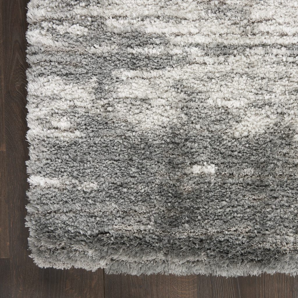 8′ X 10′ Charcoal Ivory Abstract Shag Area Rug II