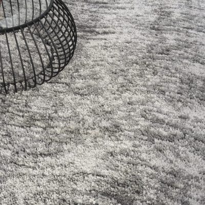 8′ X 10′ Charcoal and Ivory Abstract Shag Area Rug