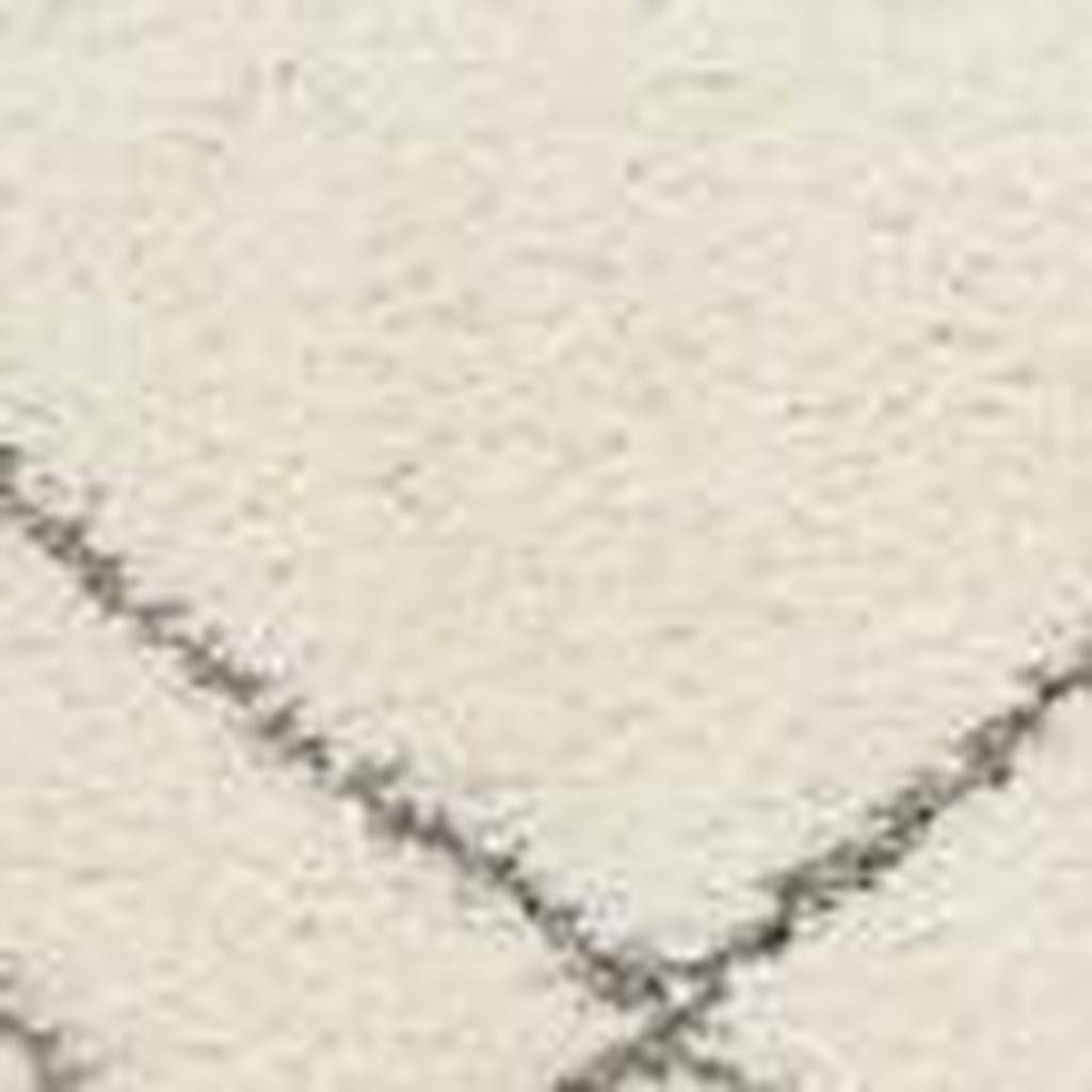 8′ X 10′ Ivory and Gray Geometric Shag Area Rug